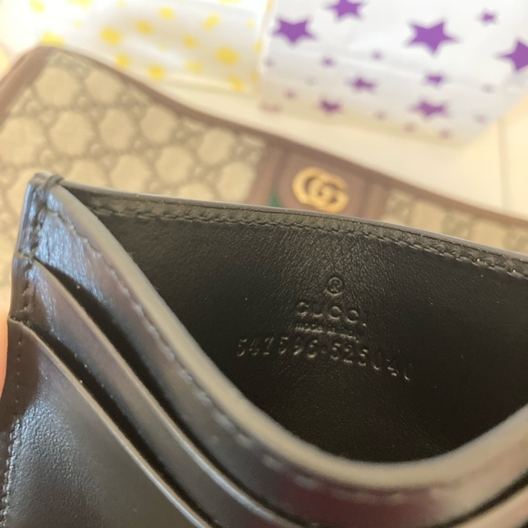💖 BNEW Gucci Plutone Calfskin Leather Card Holder - Picture 2 of 5
